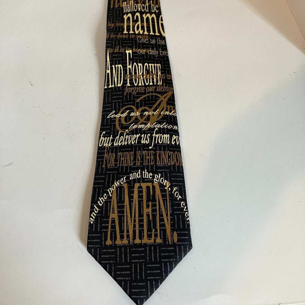 THE LORD'S PRAYER Tie Made by Eagles Wings Excellent Condition 100% Silk 4"X59".